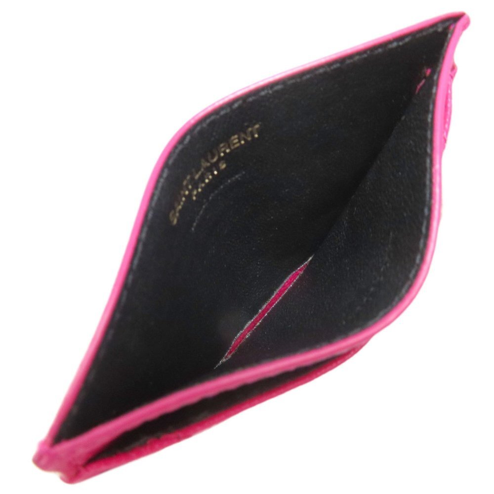 YVES SAINT LAURENT Pink Leather Card Holder - Picture 4 of 11
